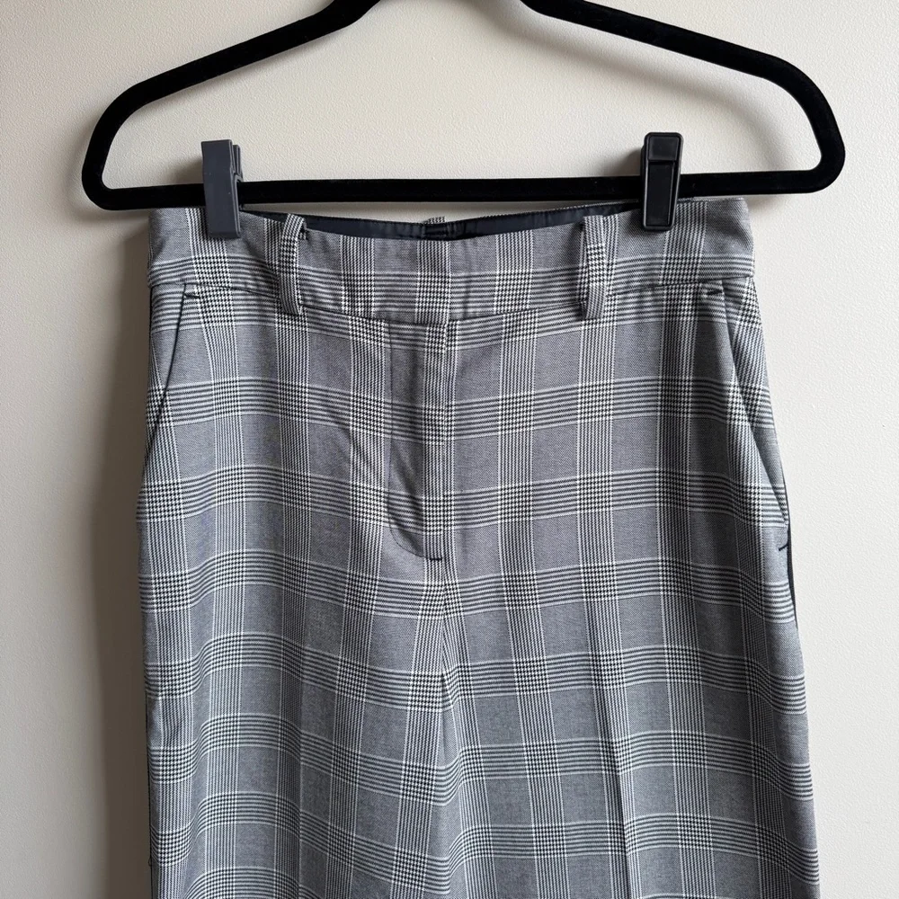 Boden Smart Wide Leg Pants Women's 4R Black Houndstooth Career Work Flare - Picture 2 of 12